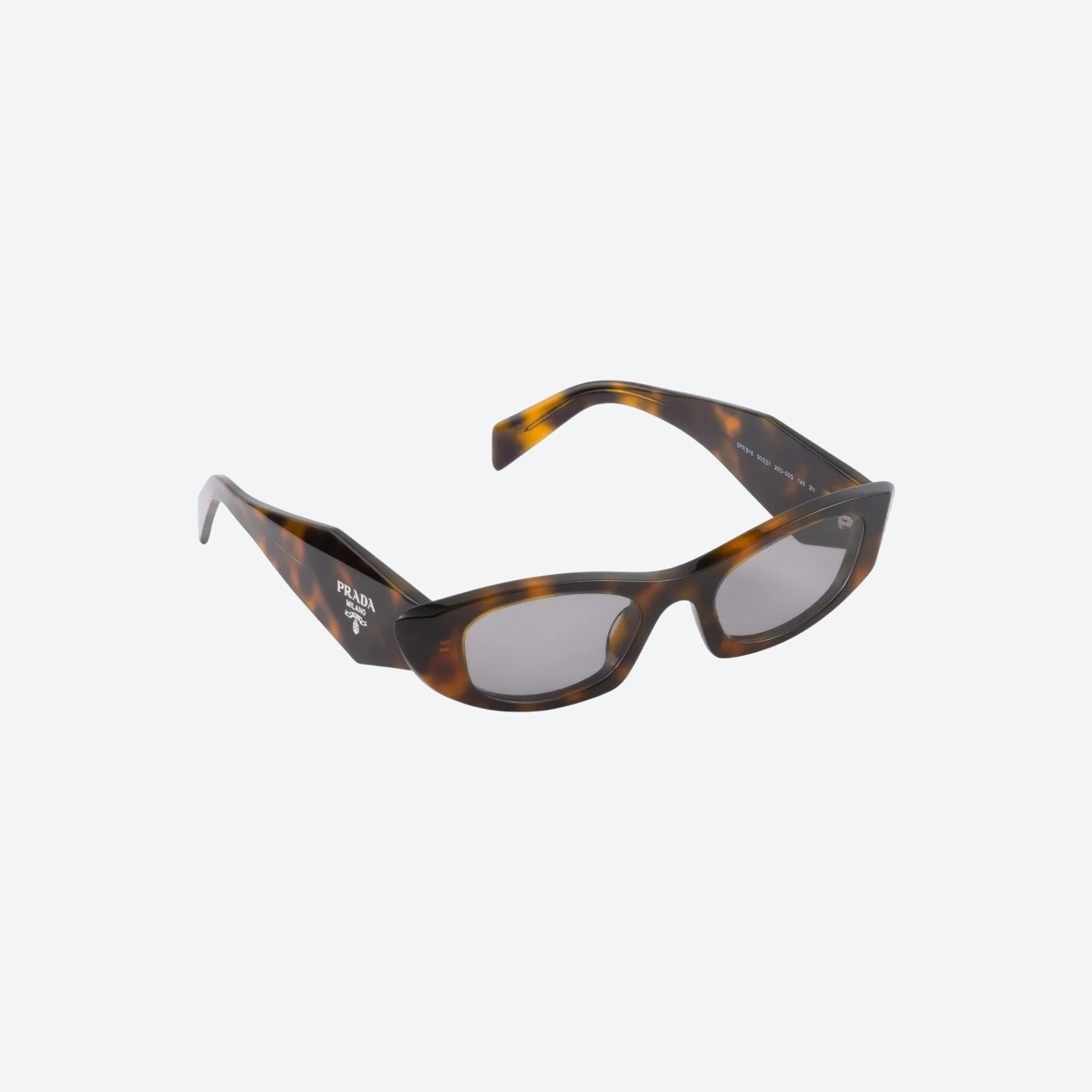 Prada Symbole sunglasses in tortoiseshell with slate gray lenses, front view